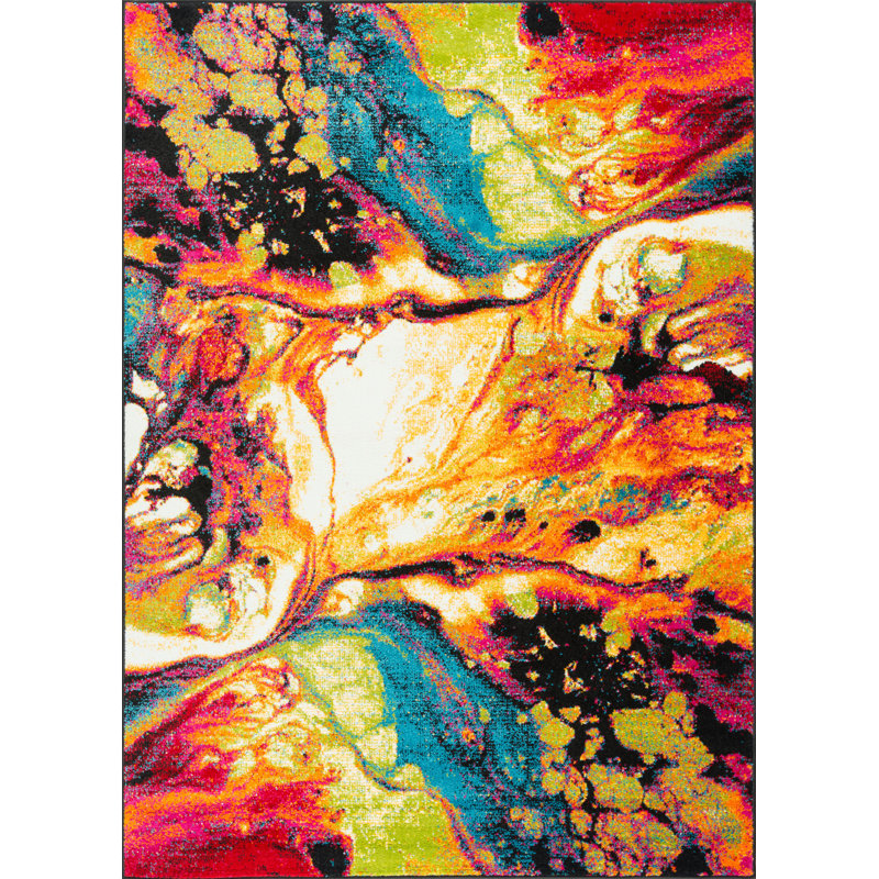 Latitude Run Weisman Abstract Yellow Area Rug & Reviews Wayfair